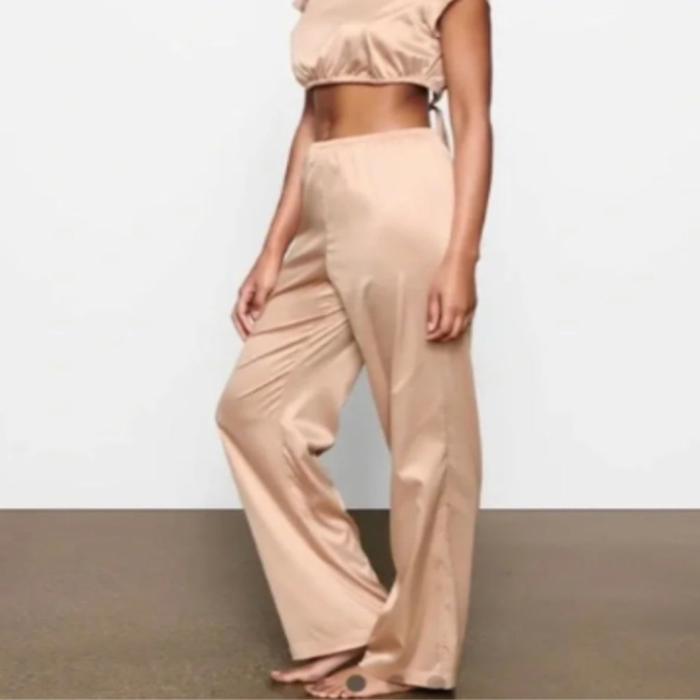 NWT SKIMS PINKY BEIGE SILK SLEEP PANT Size XL